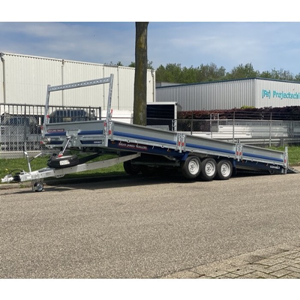 Kantelbare plateauwagen met klep 600x224cm 3500kg